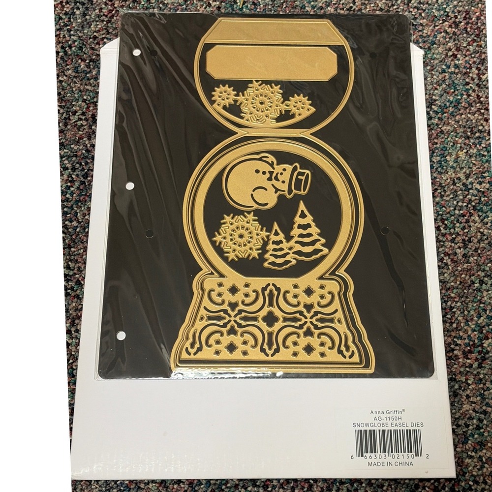 Anna Griffin AG-1150H Snowglobe Easel Dies Metal Cutting Set New